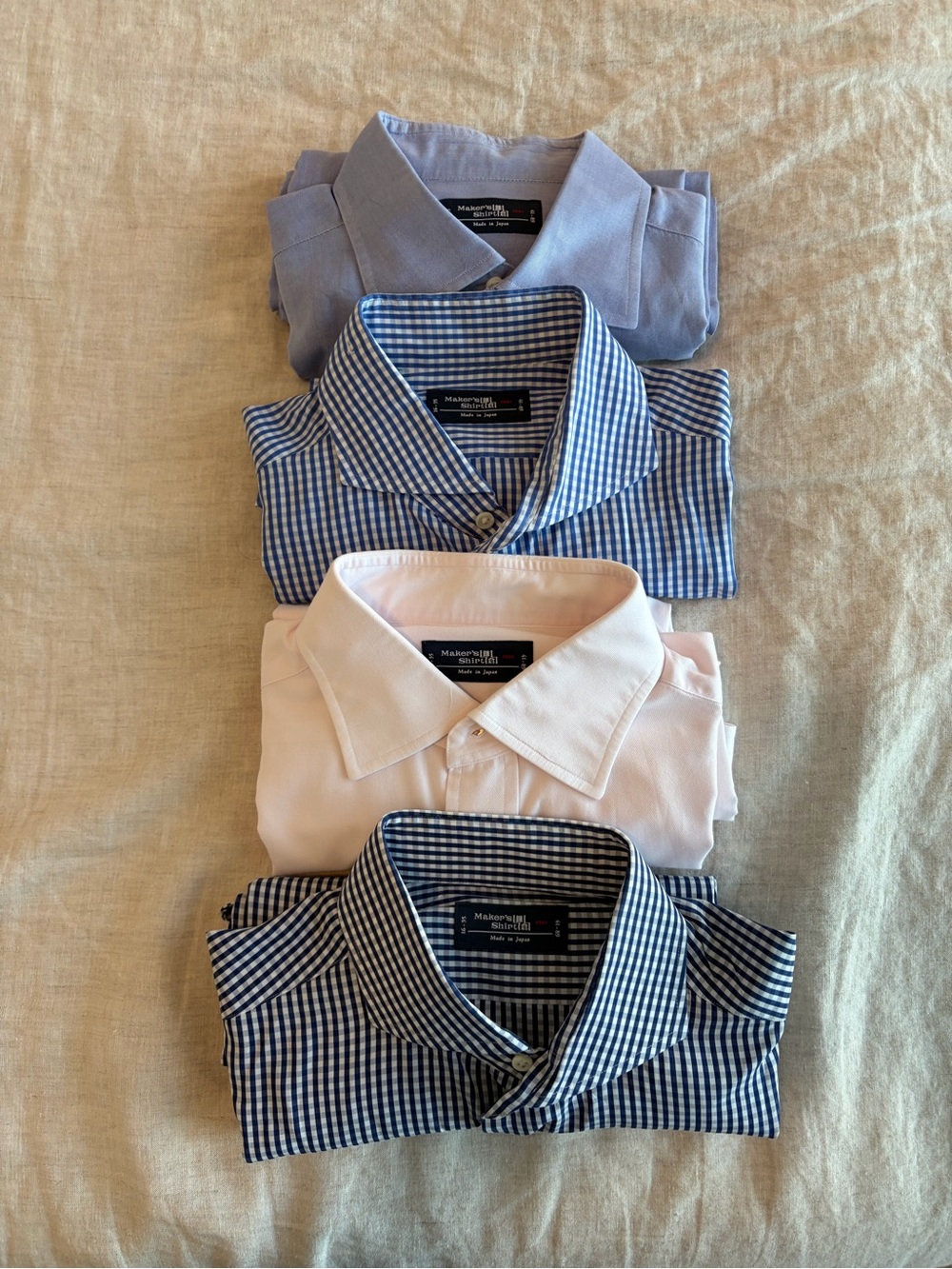 Set of 4 Kamakura button up dress shirts made in Japan 16–35
